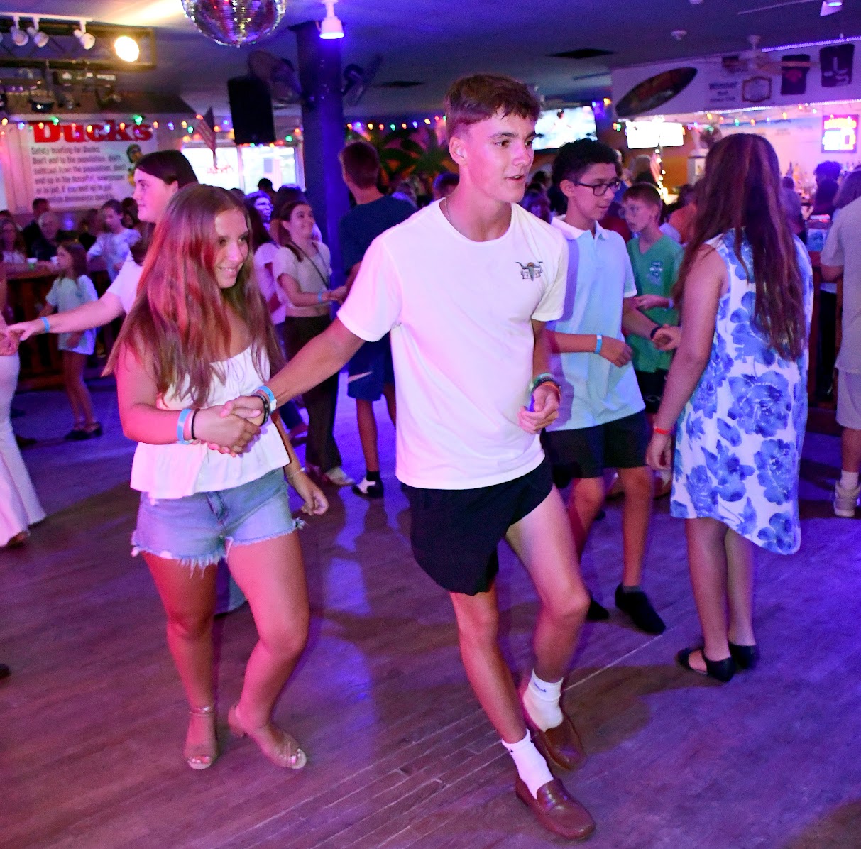 Junior shag dancers on the dance floor