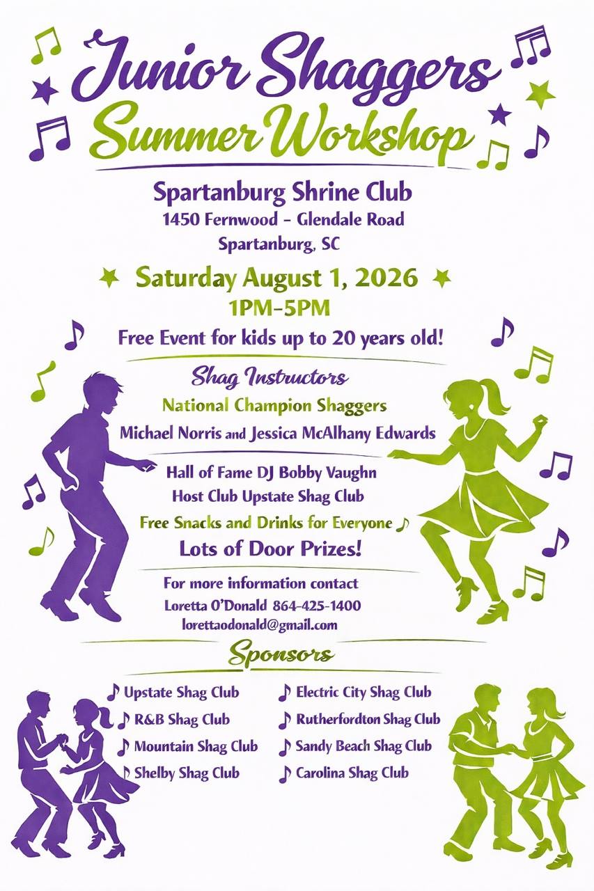 Junior Shaggers Summer Workshop flyer