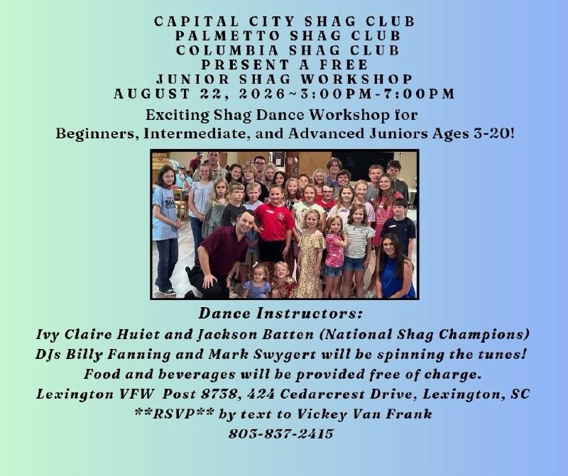 Free Junior Shag Workshop flyer